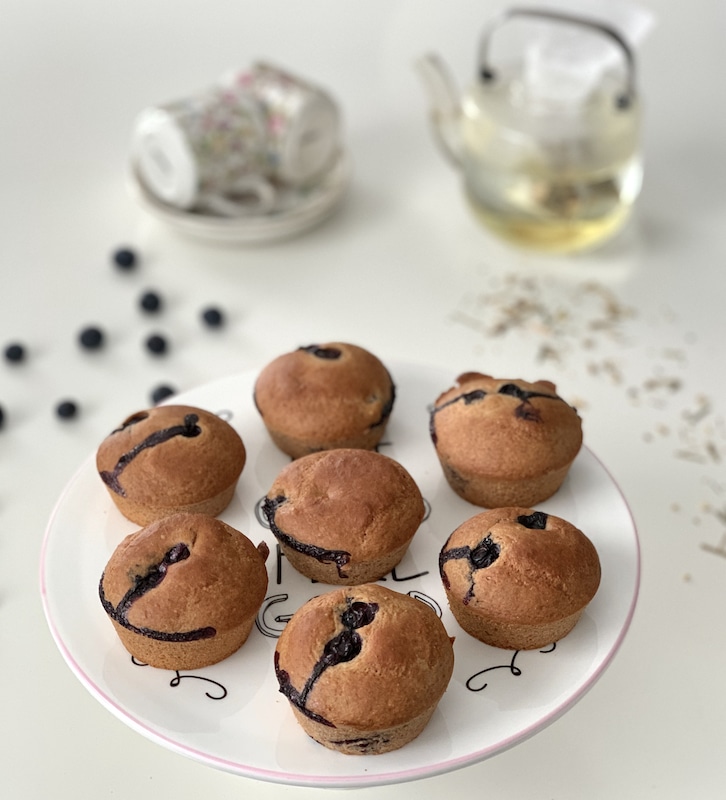 Blauwe bessen muffins